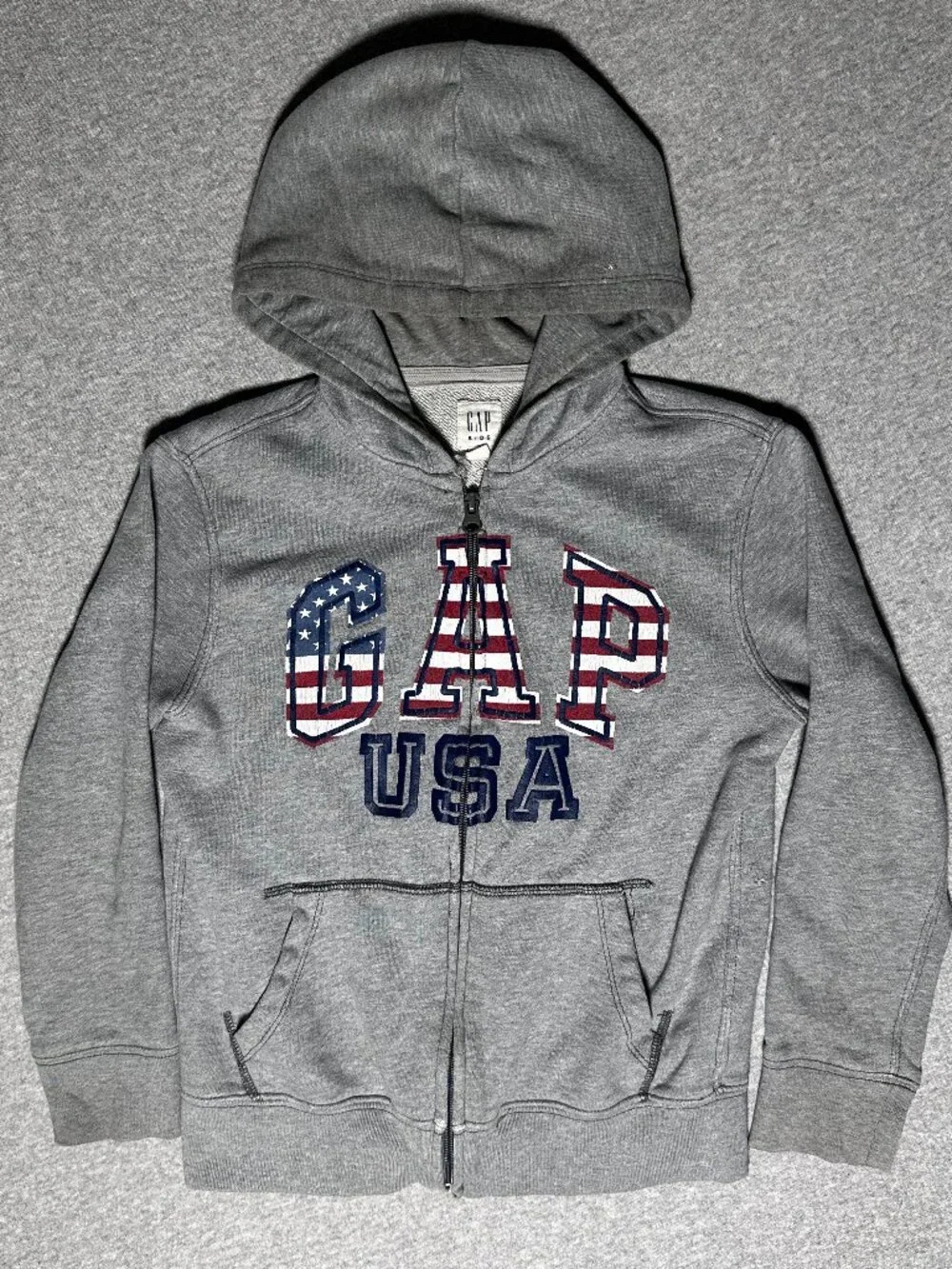 GAP Kids USA Full-Zip Hoodie Size Medium Grey